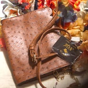 Faux leather crossbody bag NWOT